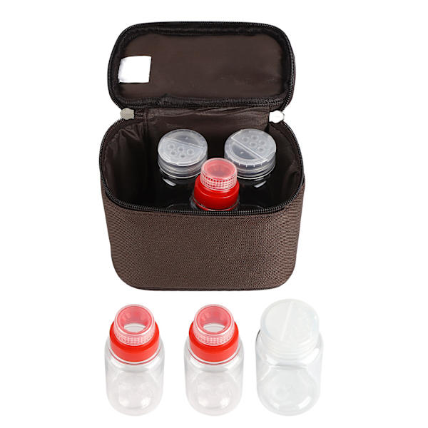 Bärbar BBQ Organizer Väska Kryddburkar Kryddflaskor Set