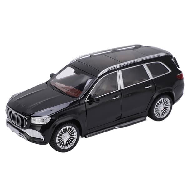 1/24 Modelbiler Legering Diecast SUV-model Køretøjslegetøj med Lyd og Lys til Børns Legetøjsamling Sort