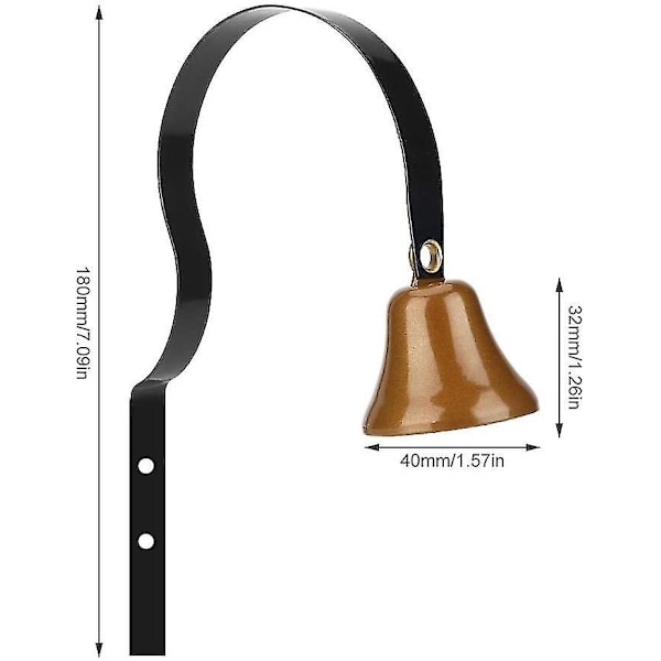 Dörrklocka Väggmonterad metallaffärsinnehavare Pet Training Bell Black 40mm