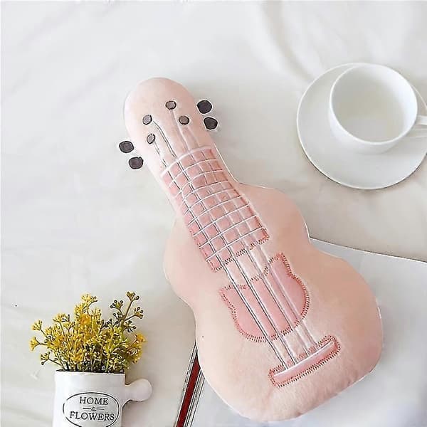Blomma Katt Ukulele Gitarrformad Ragdoll Docka Kudde Barnleksak Söt Flickpresent pink