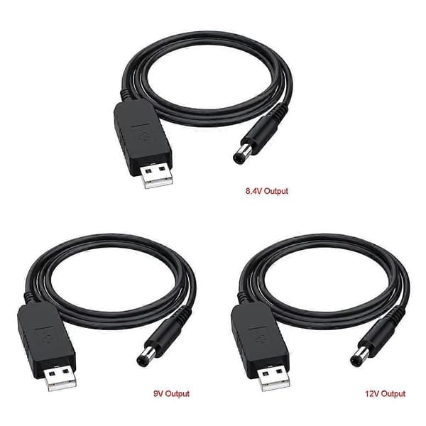 USB-omvandlaradapterkabel USB-spänningsomvandlarkabel 5,5 mm kontakt 1M 9V Output
