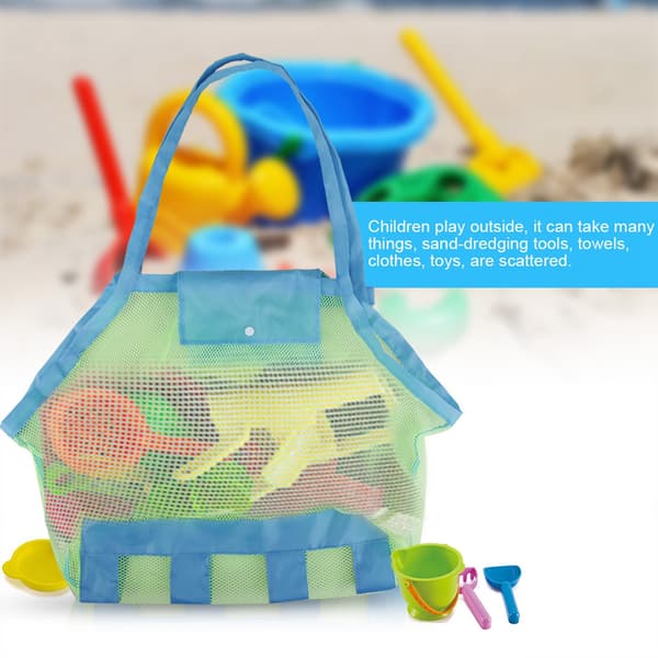 Kreativ Foldbar Mesh Baby Strand Badelegetøj Opbevaringspose Stor