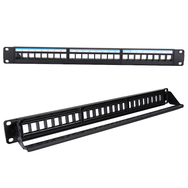 24 Port CAT6 Netværkskabel Rack Monterbar Data Patch Panel 19 Tommer Moduler Ikke Inkluderet
