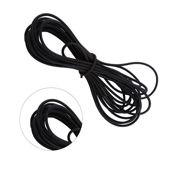 Holdbar 5mm Sort Elastisk Snor til DIY Smykkefremstilling - 10M Længde