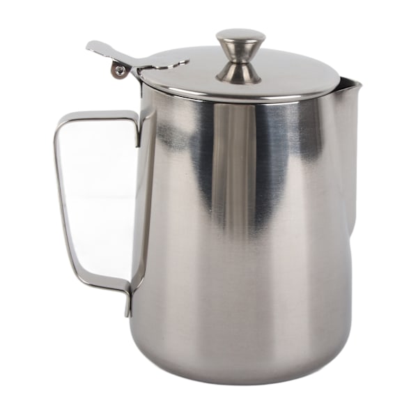 Melkepitcher i rustfritt stål med lokk for Latte Art - 1000 ml kaffekopp