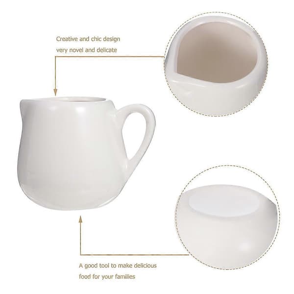 Small Sauce Jugs 6 Pcs White Ceramic Sauce Containers for General Users Simple Style White White 7.50X6.00X5.00CM