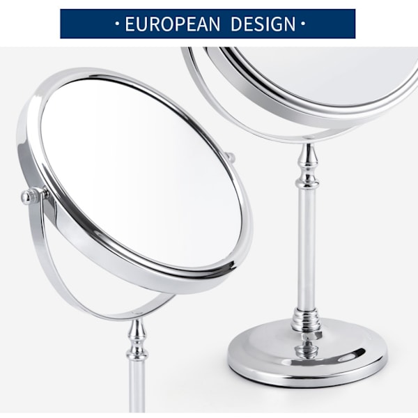 8In 5X 7X 10X Makeup Mirror 360 Mirror 8" vit utan LED white without LED