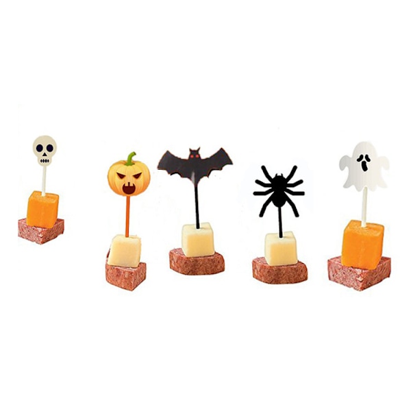 100 stk Halloween plastik tandpirkere kage frugtpind frugtgaffel