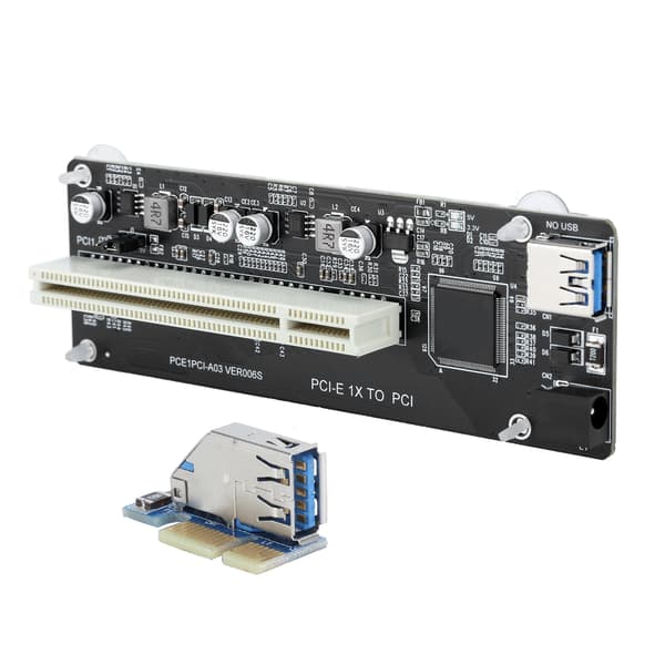 PCIE til Dual PCI Adapter Riserkort med 0,6 m kabel