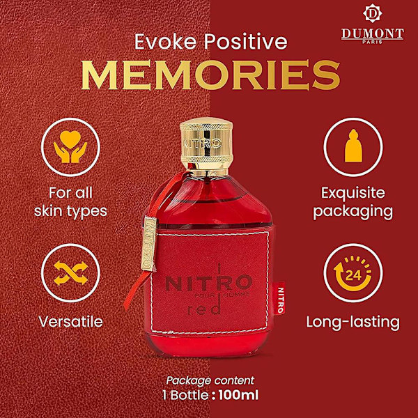 【DENGTU】Nitro Red Dumont Edp Original 100 ml Parfym Herrdoft/