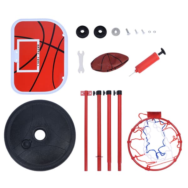 Høydejusterbar Basketballstativ System Hoop Backboard Nettsett for Barn