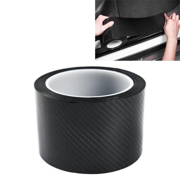Stødabsorberende beskyttelse til bil - Carbon Stødbeskyttelse - 10cm x 5m Black black