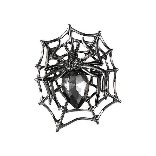 Halloween Brosje Rhinestone Krystaller Spindelvev Dråpe Edderkopp Brosje Pin Klestilbehør (d-4)