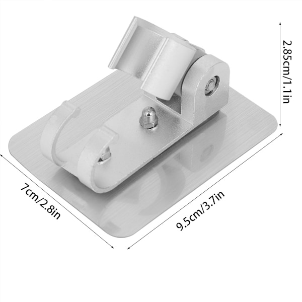 Justerbar Silver Aluminium Duschmunstyckeshållare med Krokfäste