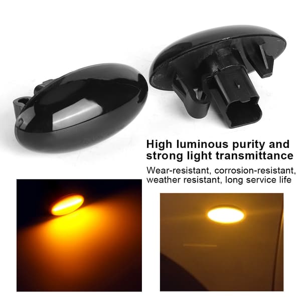 LED dynamisk blinklys sidemarkeringslys lampe Passer til Peugeot 1007 107 206 207 307 6325G3