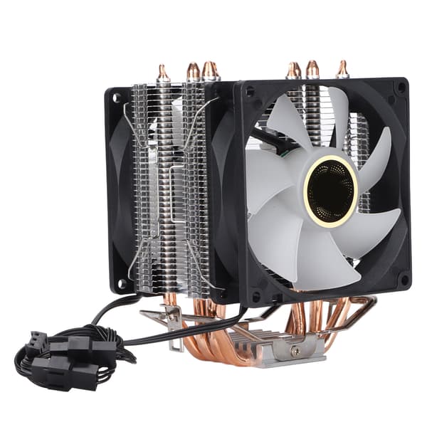 RGB CPU-kylare 90mm Fläkt 4 Värmerör 3-Pin Tyst Plug Play