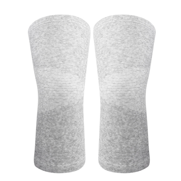 1st Elastisk Bambus Karbonfiber Kneleddspute Warm Keeper Kne Beskyttelse Grå L