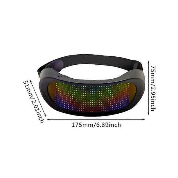 LED-briller Bluetooth Lysende Briller Futuristisk Elektronisk Visir Lysende Briller