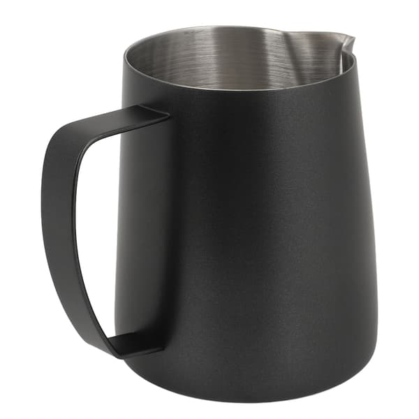 Rustfrit stål 700 ml kaffe mælkeskummer kande sort latte art dampende kop