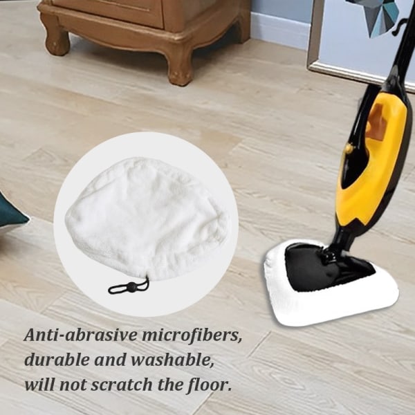 3stk Steam Mop Pads Erstatningsklut for H2O For X5 Mop Was