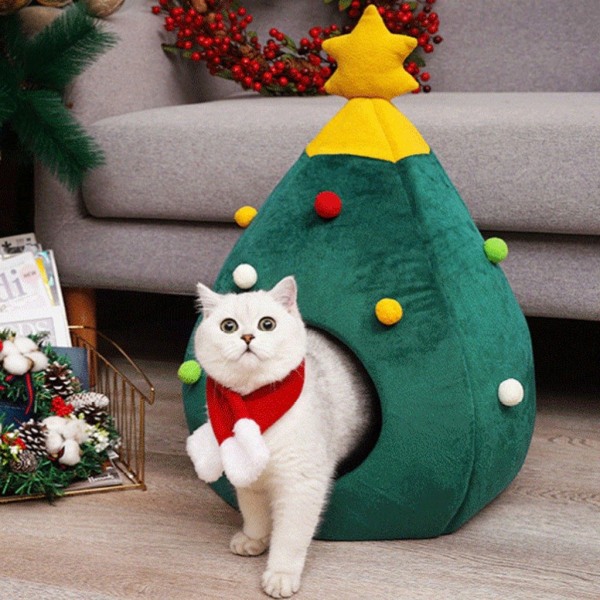 Mysig varm julgran kattsäng L
