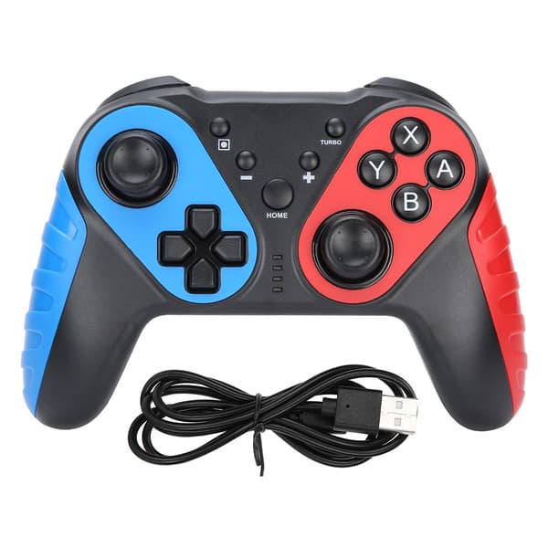 Bluetooth Trådløs Controller Gamepad med Gyroskop til Nintendo Switch Pro Blå Rød