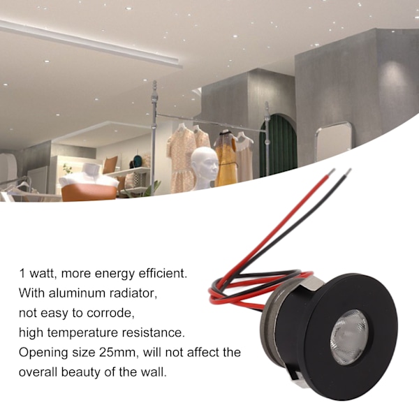 2 KPL 15° 1W Mini LED-kohdevalaisin, 80LM korujen esittelyyn, 12V DC uppovalaisin