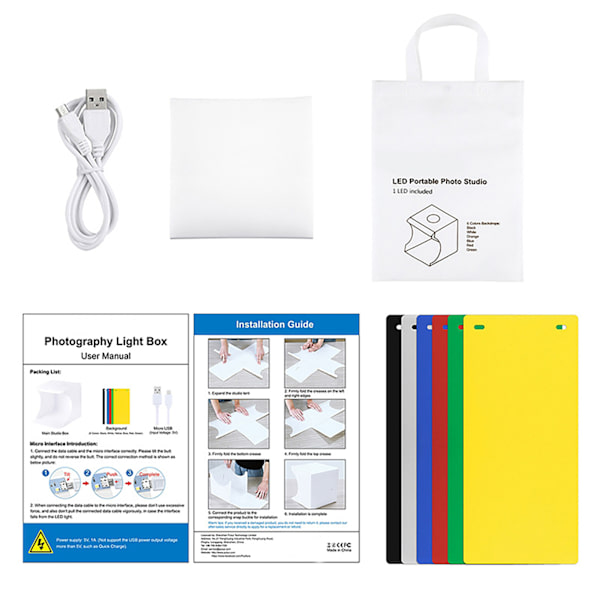 Kompakt sammenleggbar LED Studio Mini Light Box for lite hvitt fotoutstyr