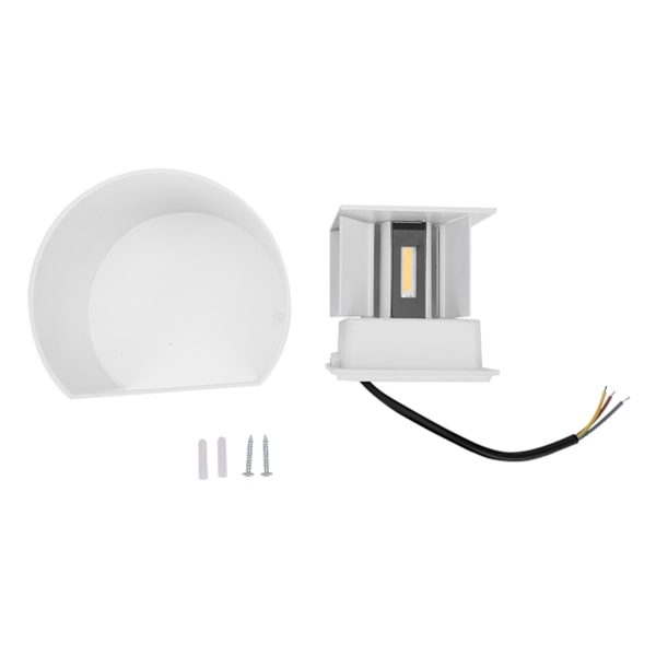 12W Vattentät LED Vägglampa - IP65 Aluminium Upp/Ner Ljus, AC85-265V, Varmvit, Vit Skal