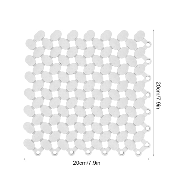 6-pak 20x20cm Skridsikre Sammenkoblingsbare Gulvmåtter til Køkken, Badeværelse, Brusebad, Pool, Altan (Hvid)
