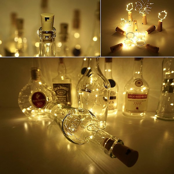 Vinflaska Lights Mini String Lights, Varmvita-10 st