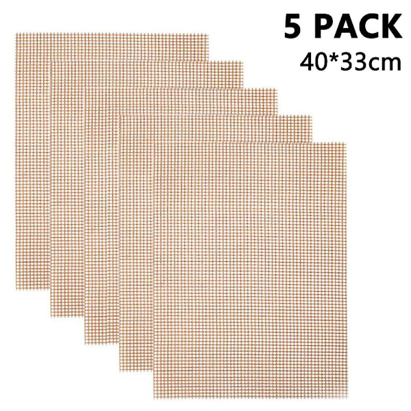 5 st Grill Mesh Mat Grill Värmebeständig bakverktyg beige