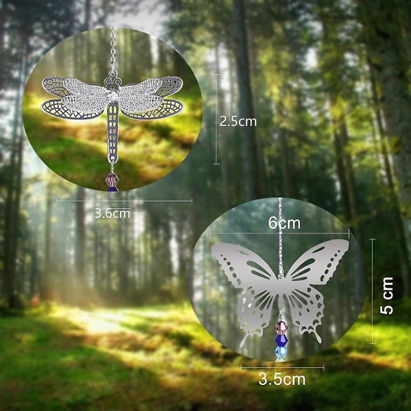 6st Crystal Ball Prisma Fönster Visir Rainbow Maker Butterfly