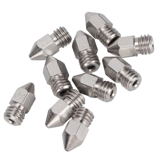 10 stk. MK8 3D-skriverdyser 0,8 mm rustfritt stål 1,75 mm ekstruder skrivehode tilbehør
