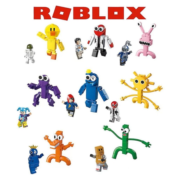 Roblox Rainbow Friends Dører Byggeklosser Figur Monter Modell Murstein Leker