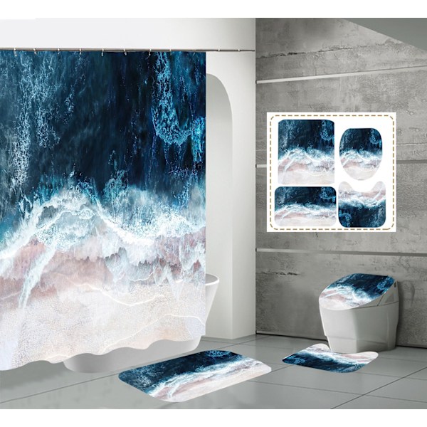 Badrumsdekoration kreativa konstverk duschdraperi O 180X220cm