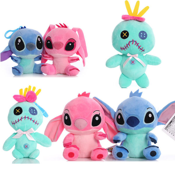 Stitch plyschleksak Lilo och Lilo guldplyschdocka 12cm Pink Angel