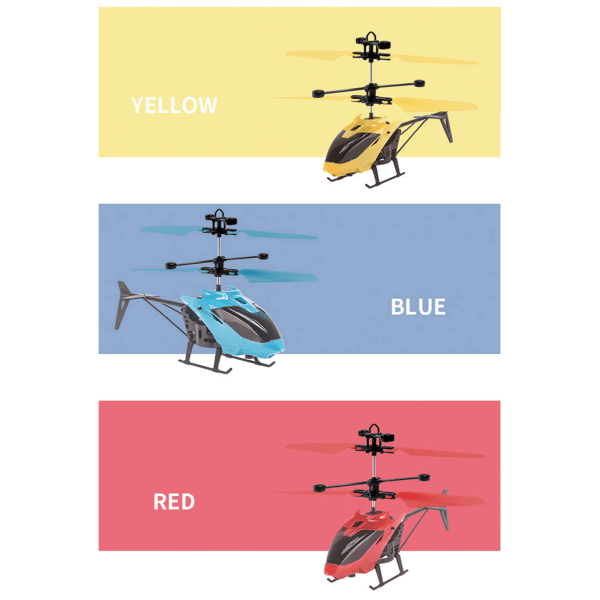 Eleillä ohjattava helikopteri valaistuilla LED-valoilla Red