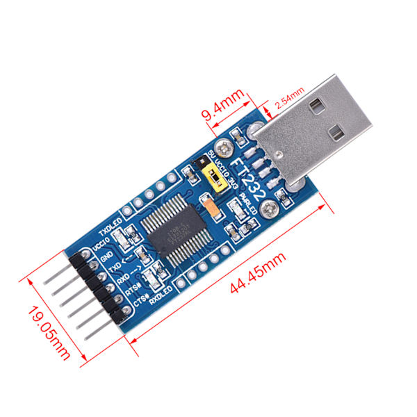 FT232RL USB til Seriel TTL Konverter Modul Type A