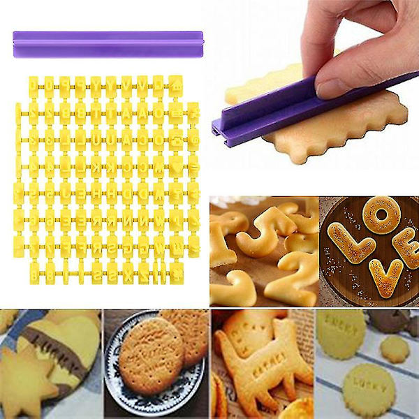 Til kager Sukkerpasta Alfabet Bogstav Småkager Cutter Ord Bageform Kage Frill Cutter Prægeform Til kager Sukkerpasta