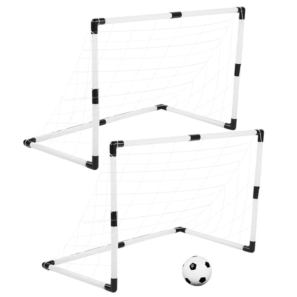 2 Sæt Bærbart Indendørs Udendørs Børnefodboldmål Net Legetøj Hvid