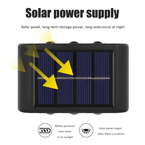 2-pak Vandtætte Solar Væglamper til Indendørs/Udendørs Brug - LED Lamper til Have, Terrasse, Garage og Gangsti