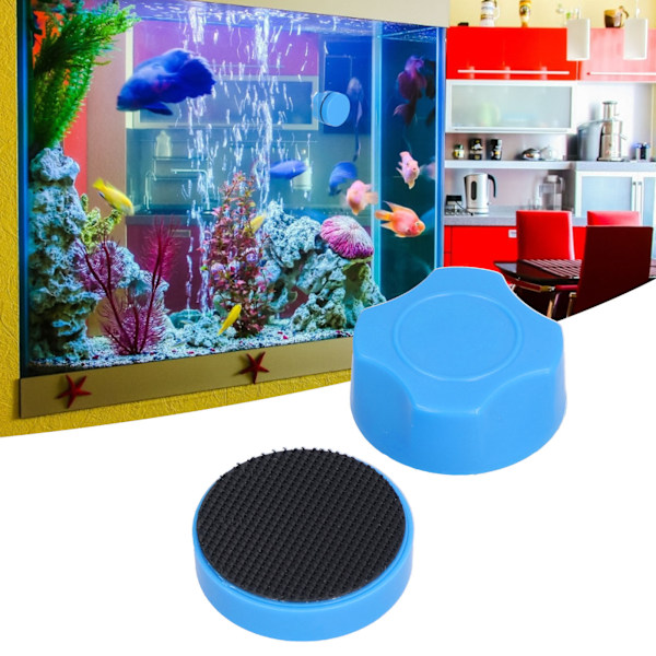 Blå Glas Skrubbebørste: Mini Magnetisk Akvarierenser for Effektiv Algefjernelse