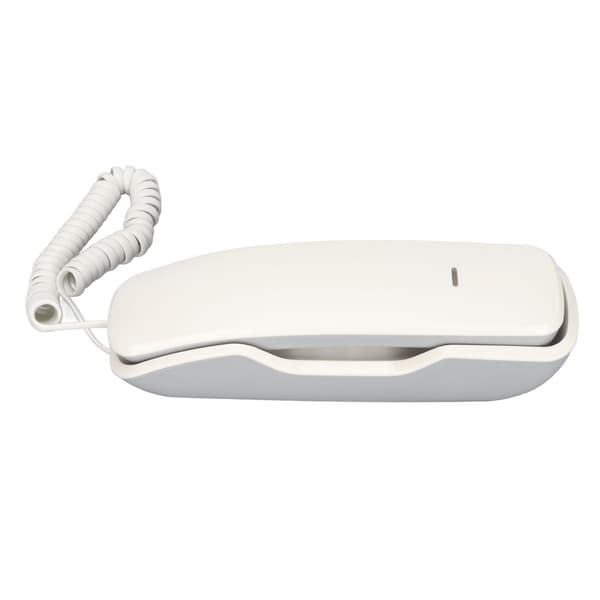 Mini bæredygtig fastnettelefon med ledning til hjemmekontor, hotel, hvid