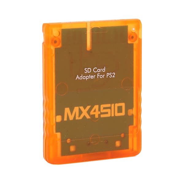 PS2 Minneskortläsare Adapter MX4SIO SIO2SD Transparent Orange