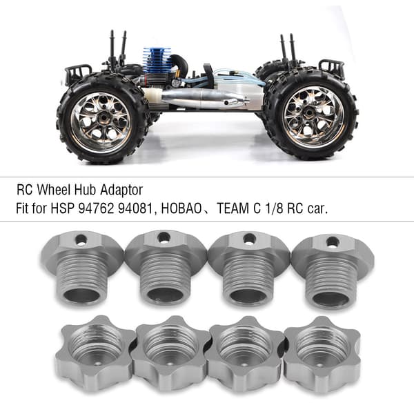 17 mm Hex-navan sovitinmutteri pölysuojalla HSP HOBAO TEAM C 1/8 RC-autoon (Titaanin väri)