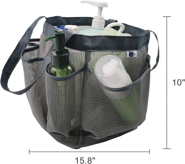 2-pak hurtigtørrende brusenet, 8-lommers badeorganisator med 2