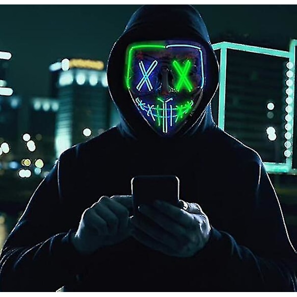 Led Purge Mask Light Up Skrämmande mask för Cosplay kostym