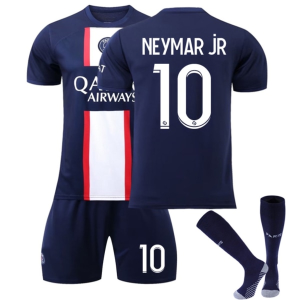 Paris 22/23 Neymar Jr fotbollströja T-shirts Shorts Set för barn Blue/White 24（8-9Years）