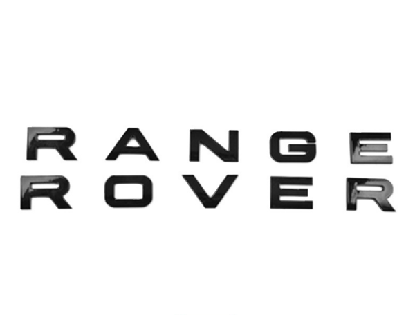 Range Rover kiiltävän musta tekstimerkki eteen tai taakse